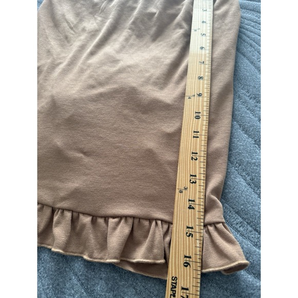 Aster Mini Skirt Drawstring Ruched Bodycon Festival Rave Party Y2K Small Brown - Picture 4 of 7